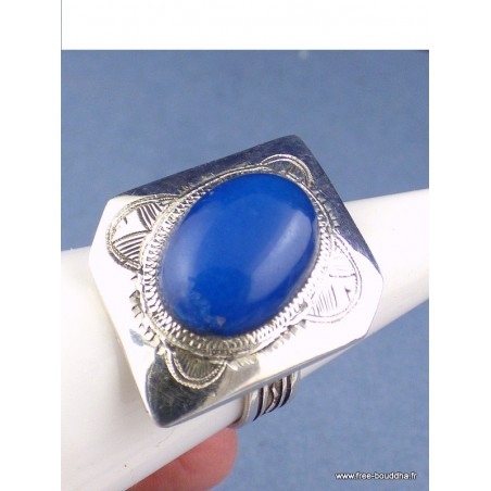 Bague Argent Touareg En Calc Doine Bleue T