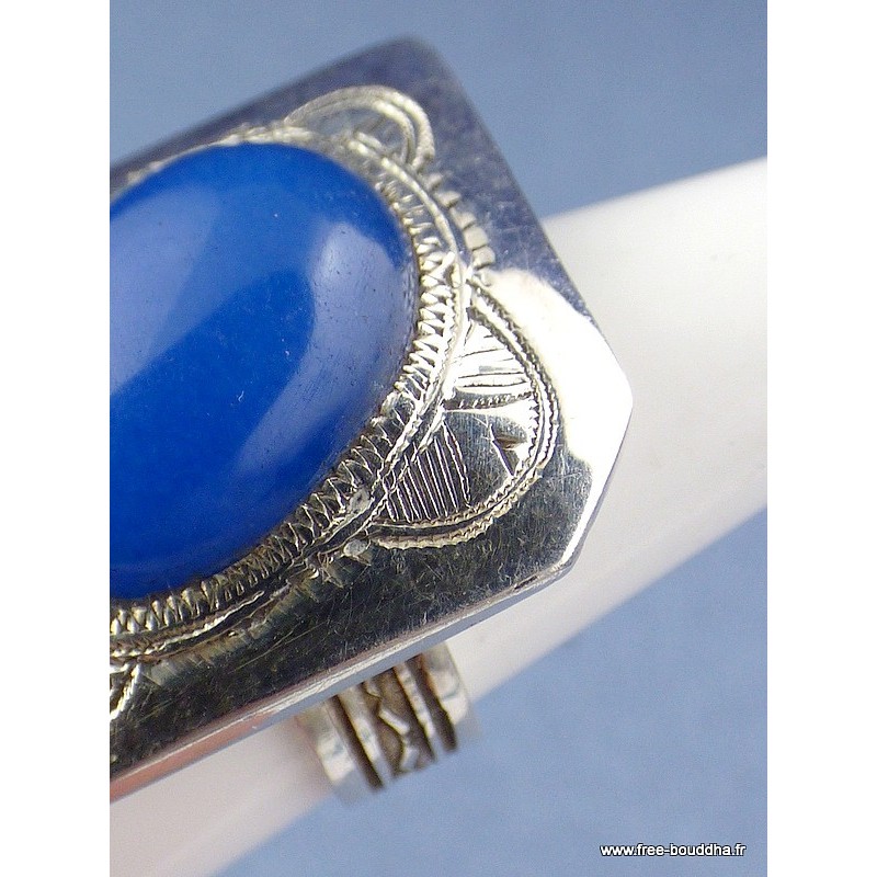 Bague Argent Touareg En Calc Doine Bleue T