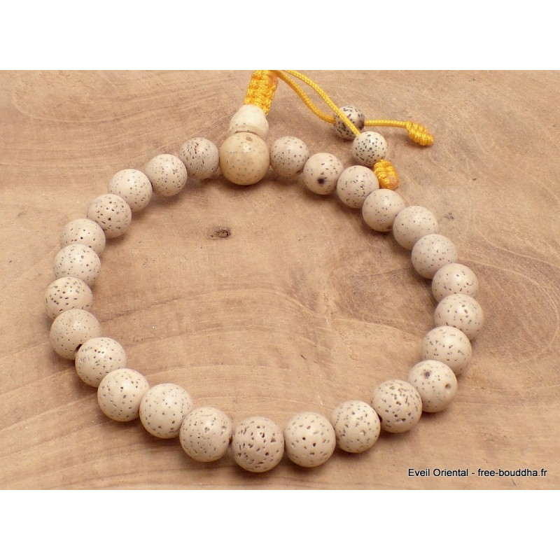 Bracelet tibétain mala Graines de Lotus blanc Bracelets tibétains bouddhistes BM14.2