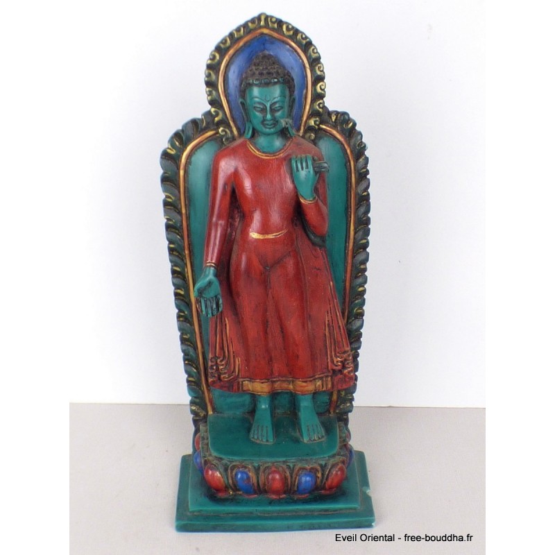 DEFAUT Statue Bouddha debout en marche Statuettes Bouddhistes STABD1def