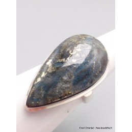 Rare Bague Pyrite sur Cyanite taille 57 Bijoux en Cyanite Bleue YM38