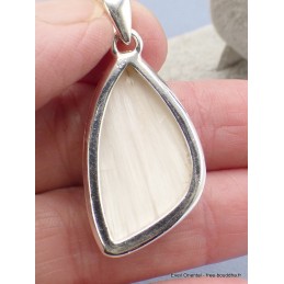 Pendentif Scolecite blanche asymétrique Pendentifs pierres naturelles AW39.1