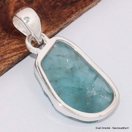 Apatite bleu néon pendentif forme libre 