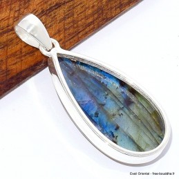 Gros pendentif goutte Labradorite multi-feux 