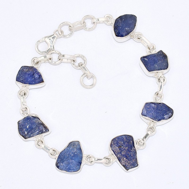 Bracelet Tanzanite brute 7 pierres naturelles Bijoux en Tanzanite XV67.10