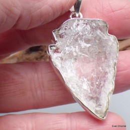 Gros pendentif Cristal Lémurien serti clos 