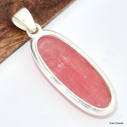 Pendentif oval allongé Rhodochrosite gel 