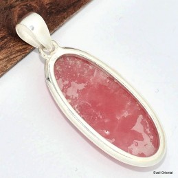 Grand Pendentif  oval Rhodochrosite gel 