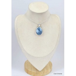 Pendentif Opale bleue Owyhee forme goutte 