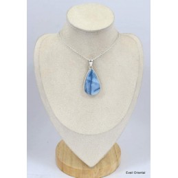 Gros pendentif goutte en Opale bleue 