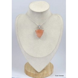 Pendentif Sélénite orange triangulaire Pendentifs pierres naturelles KC31