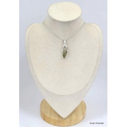 Pendentif Moldavite et Diamant d'Herkimer 