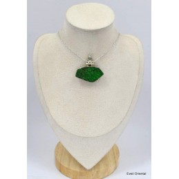 Pendentif Grenat Vert et Topaze blanche 