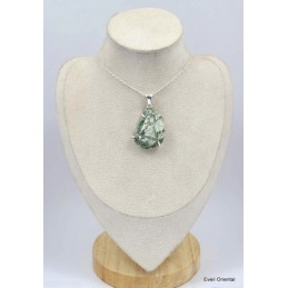 Gros pendentif Smaragdite Actinolite verte 