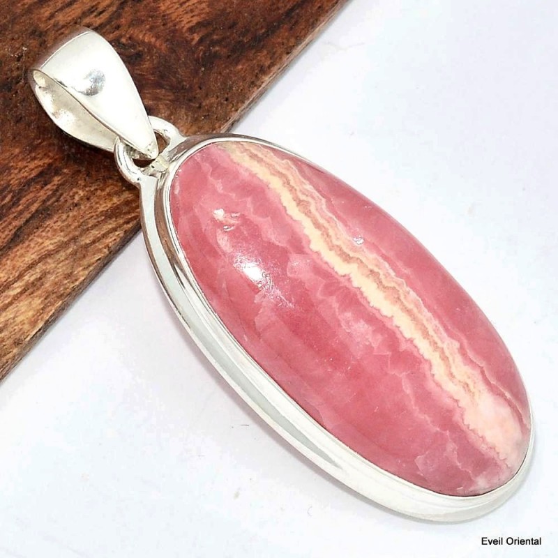 Pendentif Rhodochrosite grade AAA oval Pendentifs pierres naturelles KC40