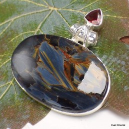 Somptueux pendentif Pietersite et Grenat 