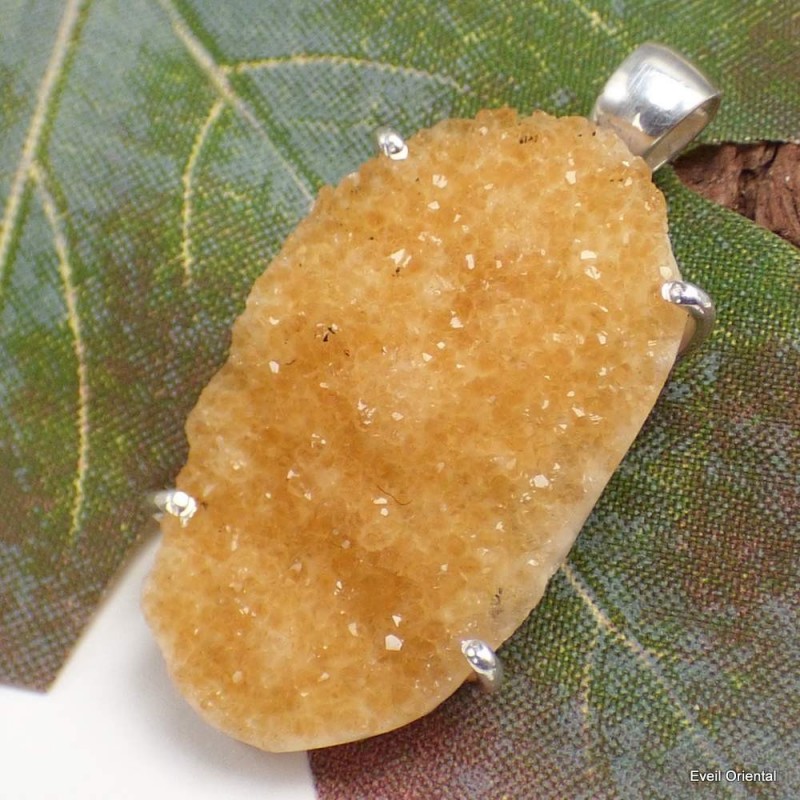 Bijou citrine druze naturel Pendentifs pierres naturelles KC43.1