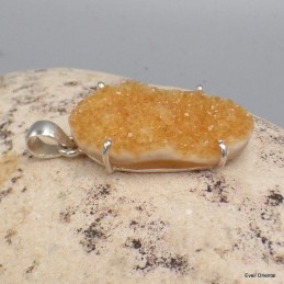 Bijou citrine druze naturel Pendentifs pierres naturelles KC43.1