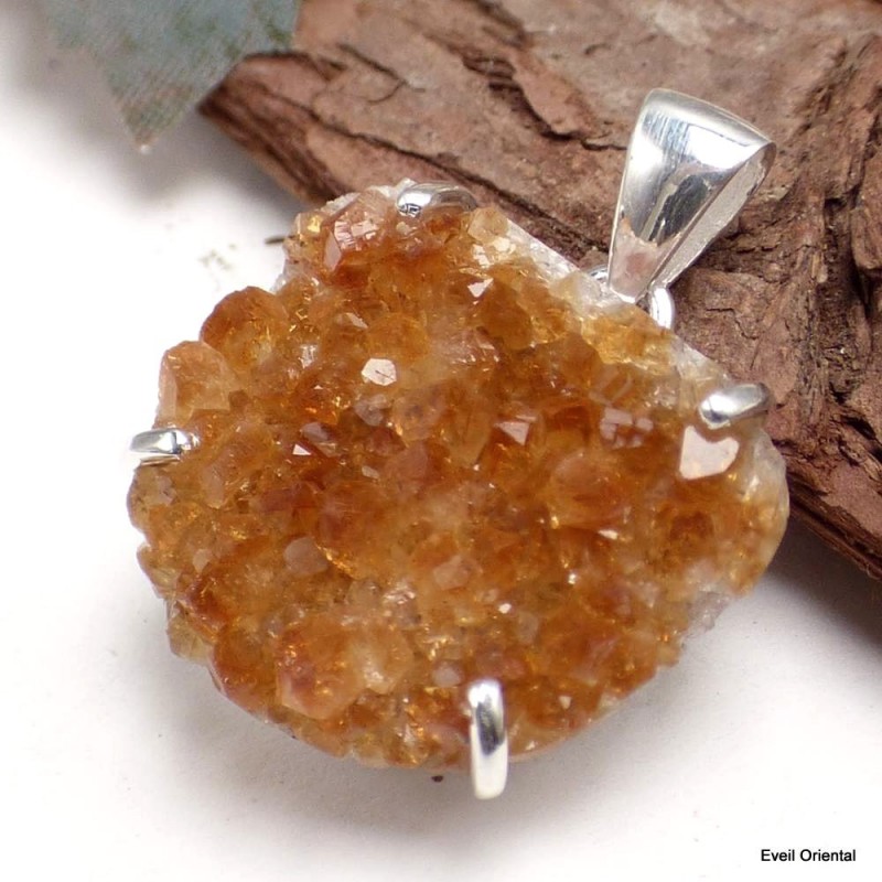 Pendentif citrine naturelle druze 