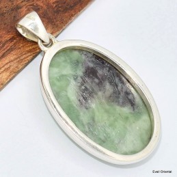 Pendentif argent Kammérérite verte mauve 