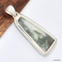 Pendentif trapèze Tourmaline verte sur quartz Pendentifs pierres naturelles KC51.2