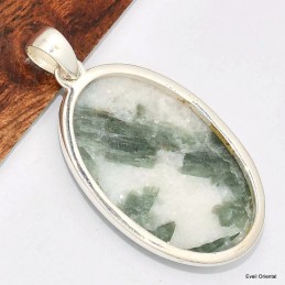 Gros pendentif Tourmaline verte sur quartz Pendentifs pierres naturelles KC51.3