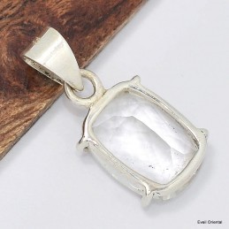 Pendentif Cristal de roche rectangulaire facetté Pendentifs pierres naturelles KC59.1