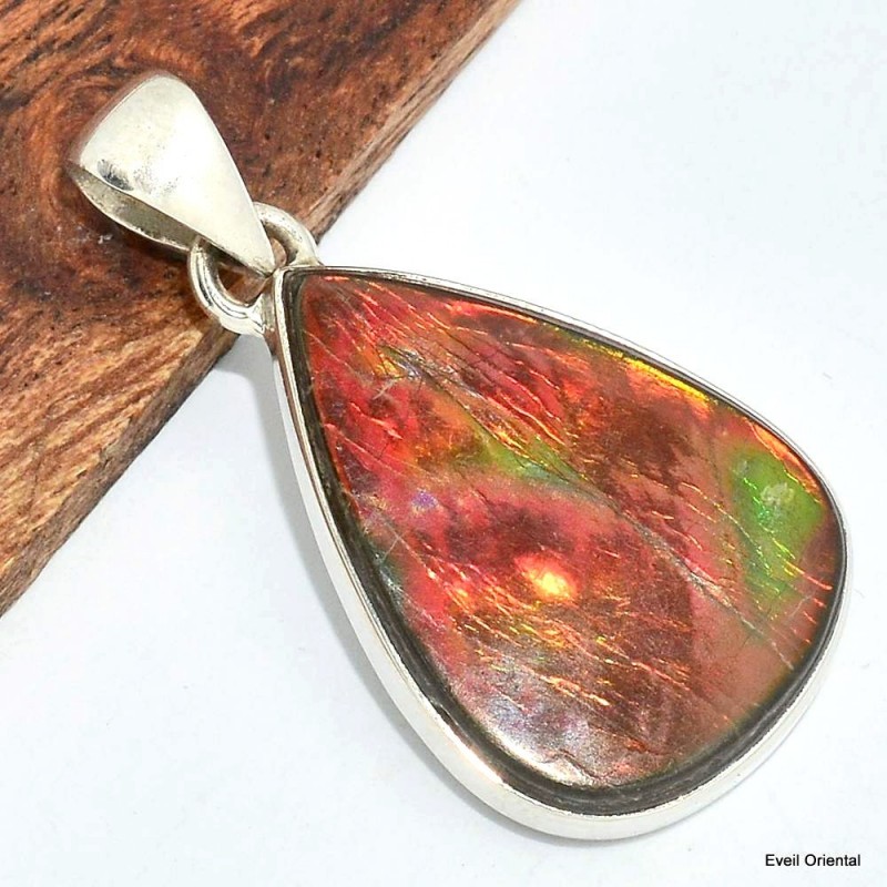 Pendentif en Ammolite du Canada Pendentifs pierres naturelles KC60