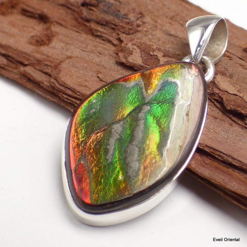 Pendentif en Ammolite du Canada forme libre Pendentifs pierres naturelles KC60.1