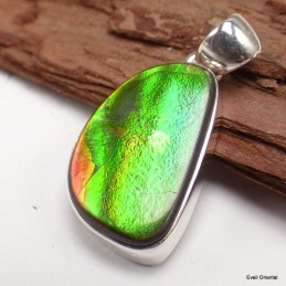 Pendentif en Ammolite verte du Canada Pendentifs pierres naturelles KC60.2