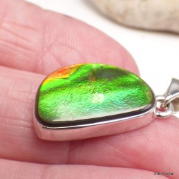 Pendentif en Ammolite verte du Canada Pendentifs pierres naturelles KC60.2