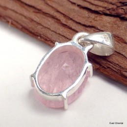 Petit pendentif Quartz rose facetté 