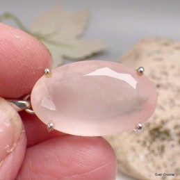 Pendentif Quartz rose facetté oval 