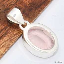 Pendentif Quartz rose facetté serti clos 