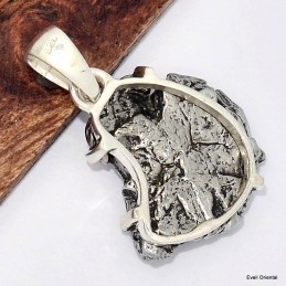 Pendentif meteorite Campo del Cielo serti clos 