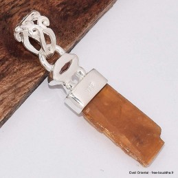 Pendentif Cyanite Orange Grenat détail bélière 