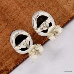 Boucles d'oreilles Hématite cabochon 