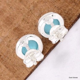 Boucles d'oreilles authentique Turquoise kingman rondes 