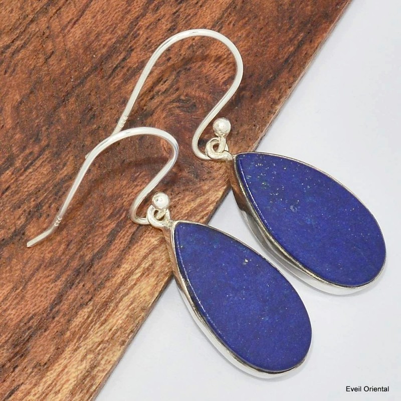 Boucles d'oreilles Lapis lazuli forme goutte 