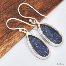 Boucles d'oreilles Lapis lazuli forme goutte 