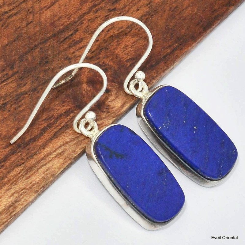 Boucles d'oreilles Lapis lazuli rectangulaire 