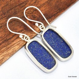 Boucles d'oreilles Lapis lazuli rectangulaire 