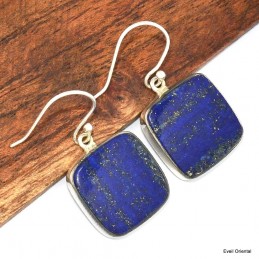 Boucles d'oreilles Lapis lazuli carrées 
