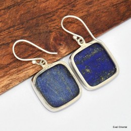 Boucles d'oreilles Lapis lazuli carrées 