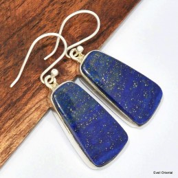 Boucles d'oreilles Lapis lazuli forme libre 