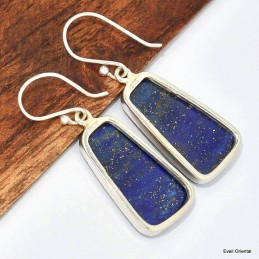 Boucles d'oreilles Lapis lazuli forme libre 