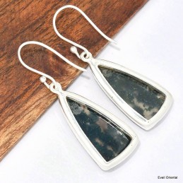 Grandes boucles d'oreilles en Agate mousse 