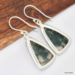 Boucles d'oreilles triangle en Agate mousse 