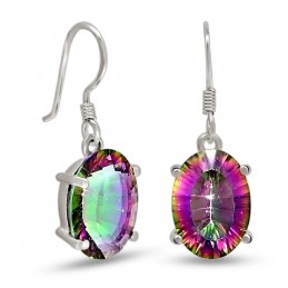 Boucles d'oreilles en Quartz mystique facetté 