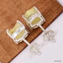 Clous d'oreilles en Brucite brute Boucles d'oreilles en pierres KC97